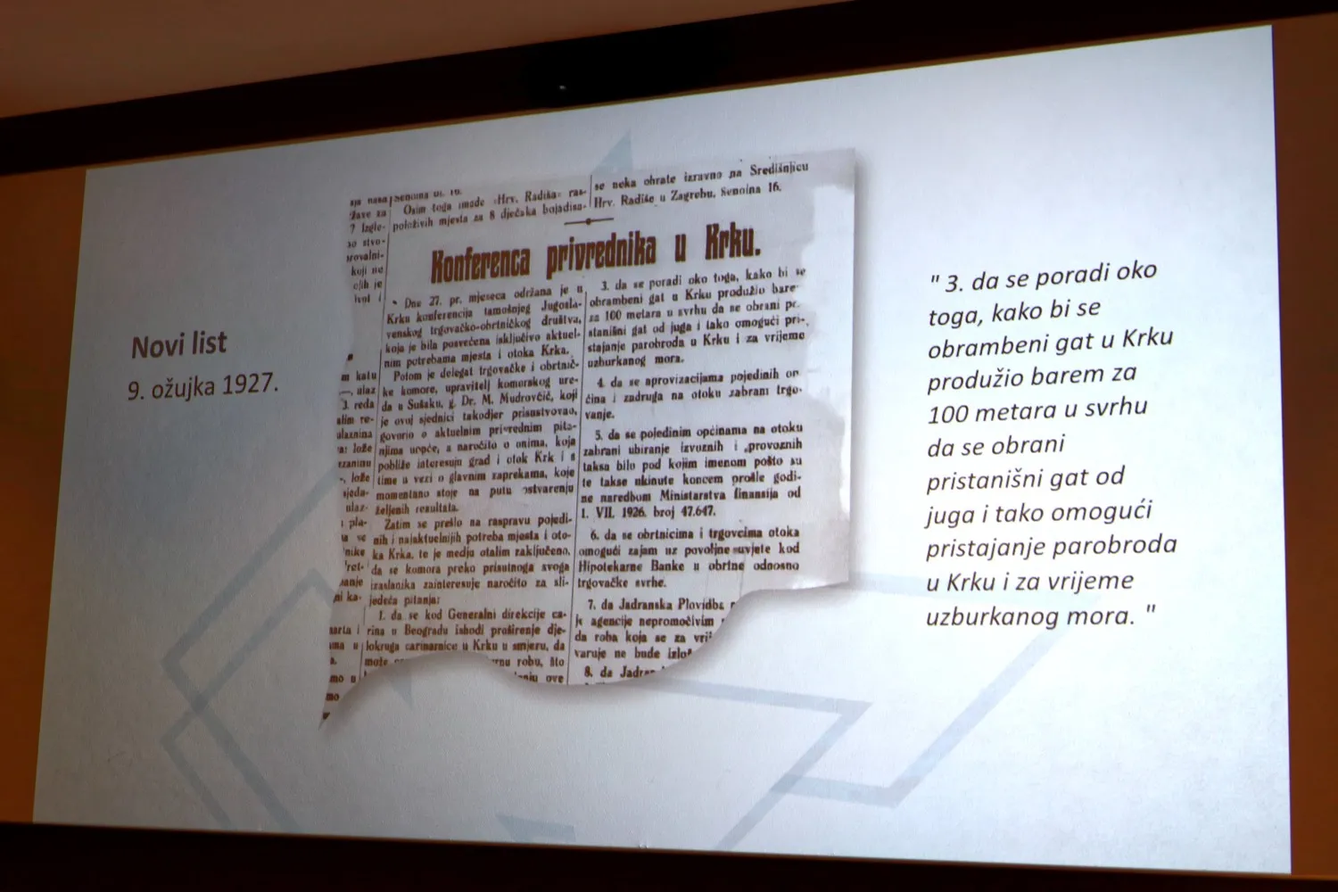 Skenirani članak iz Novog lista iz 1927. godine